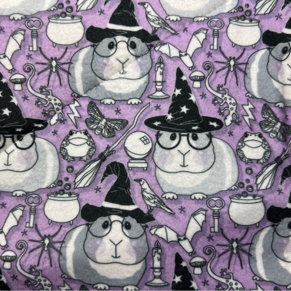 Guinea Pig Witch Halloween Purple Piddle Pads Lot of 3 Reversible New Fleece - Picture 4 of 4